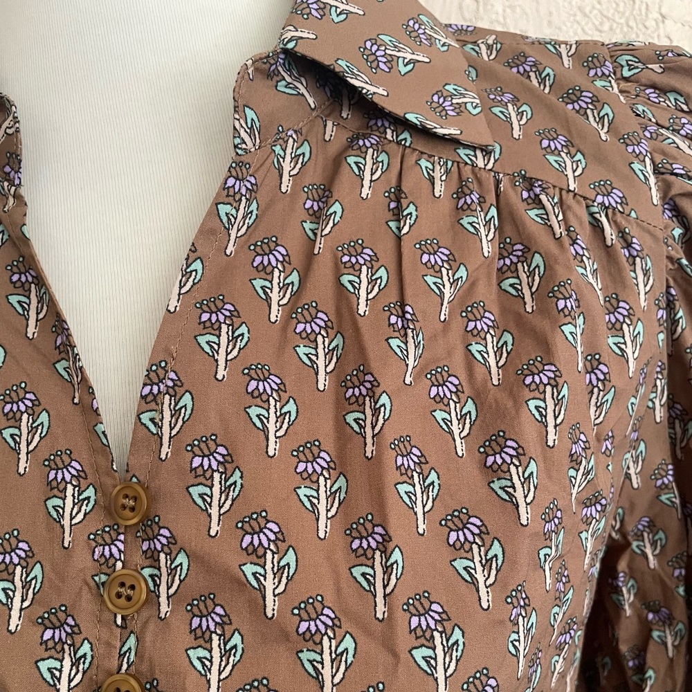 JODIFL Brown Printed Midi Dress with Tie Waist - Picture 3 of 7